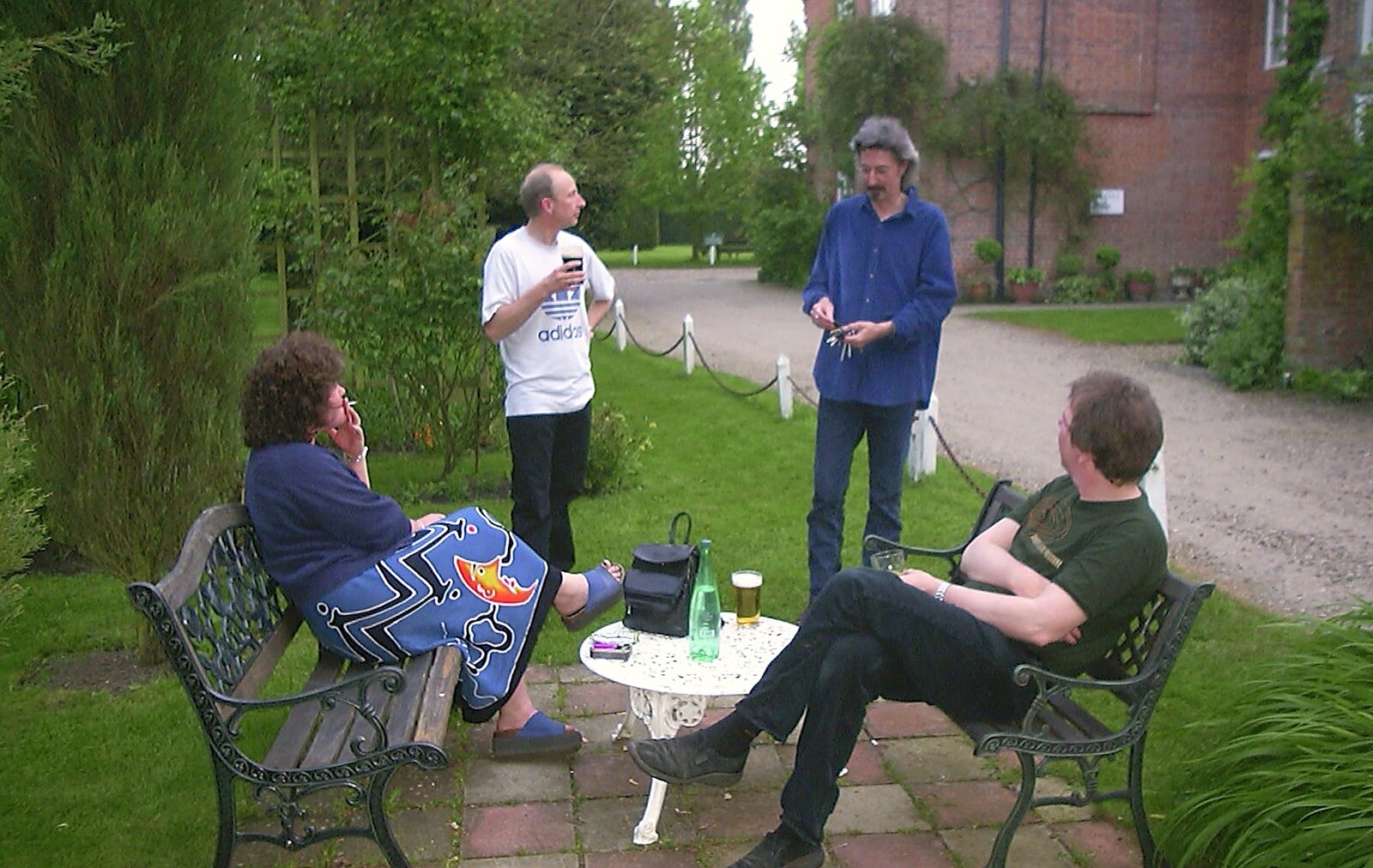 Rob shakes some keys around from The BBs do Gissing Hall, and a Night in the Garden, Brome, Suffolk - 14th May 2004