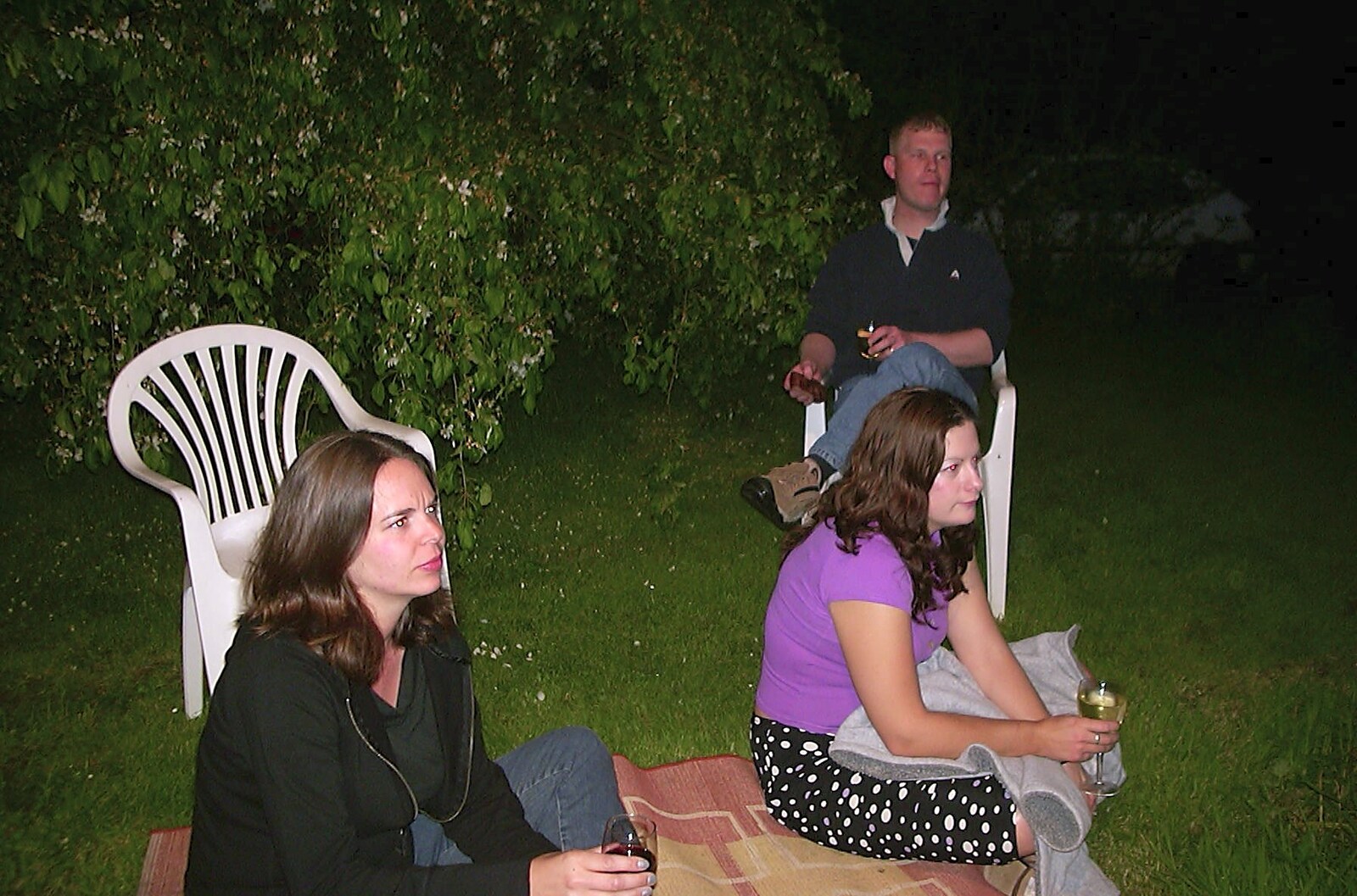 Jen, Clare and Mikey from The BBs do Gissing Hall, and a Night in the Garden, Brome, Suffolk - 14th May 2004
