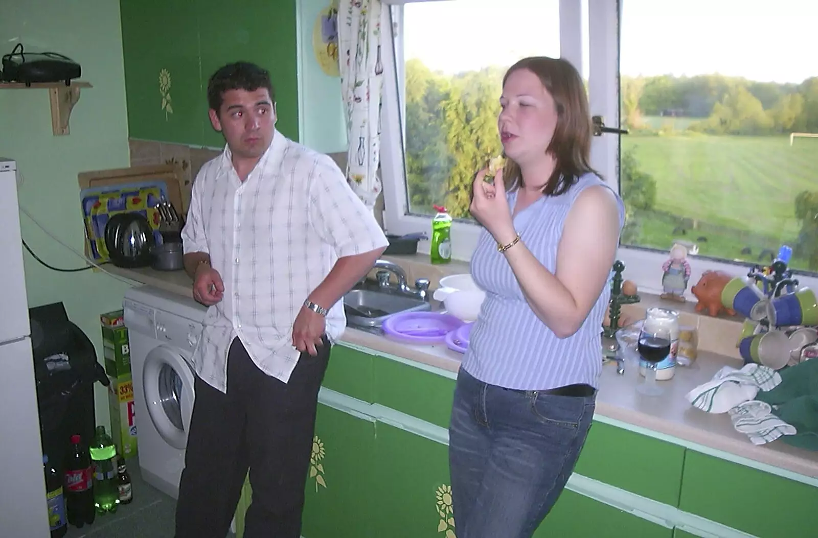 Jackie in the kitchen, from Trigenix Mexican and a Fire-Escape Barbeque, Eye, Suffolk - 22nd May 2004