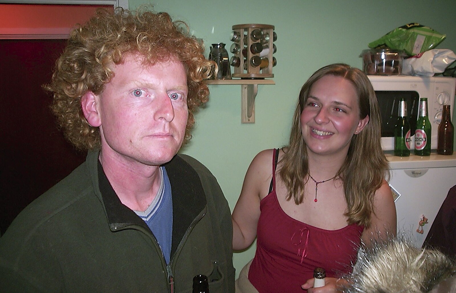 Trigenix Mexican and a Fire-Escape Barbeque, Eye, Suffolk - 22nd May 2004: Wavy and Jess (and a bit of John Tate's hair)