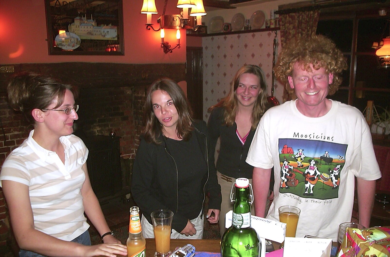 Suey, Jen, Jess and Wavy in the Swan from Wavy's Birthday at the Swan Inn, Brome, Suffolk - 24th May 2004