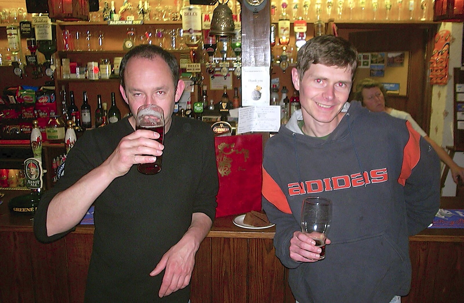 DH and Ninja M from Wavy's Birthday at the Swan Inn, Brome, Suffolk - 24th May 2004
