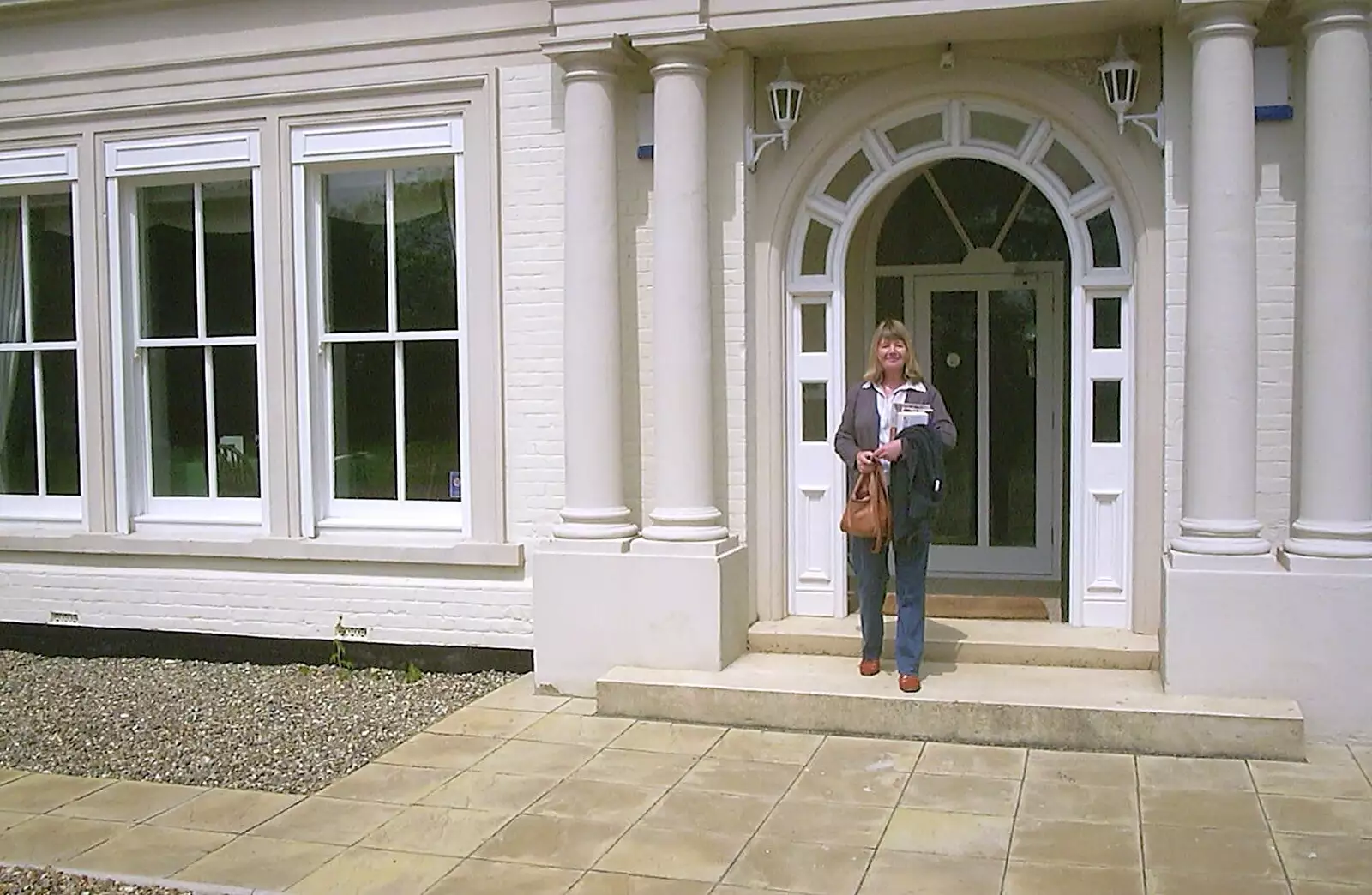 Mother by the front door, from Mother and Mike Visit, Aldringham, Suffolk - 26th May 2004