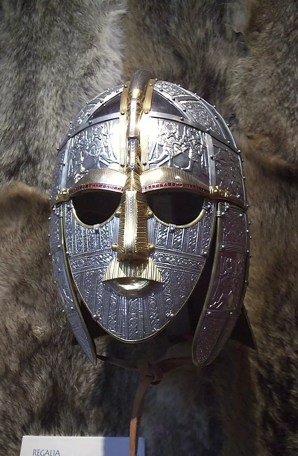 The reproduction of the famous Sutton Hoo helmet, from Mother and Mike Visit, Aldringham, Suffolk - 26th May 2004