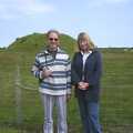Mike and Mother in front of a tumulus, Mother and Mike Visit, Aldringham, Suffolk - 26th May 2004