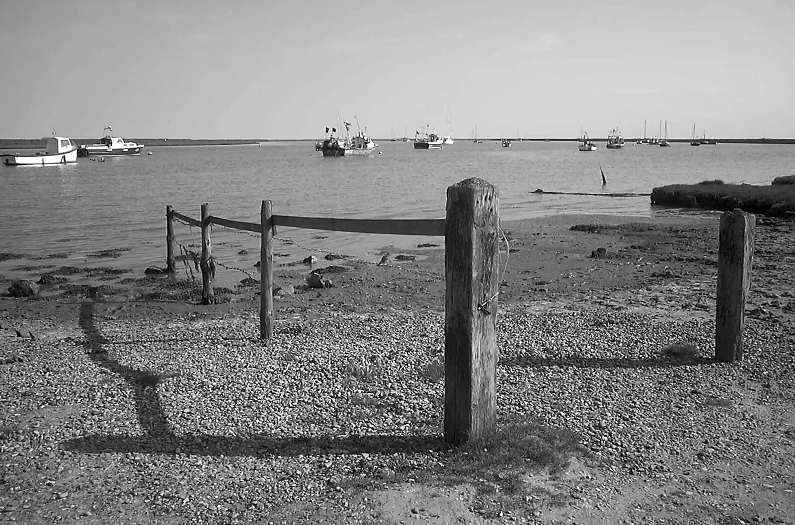 Wooden posts head into the river, from Mother and Mike Visit, Aldringham, Suffolk - 26th May 2004