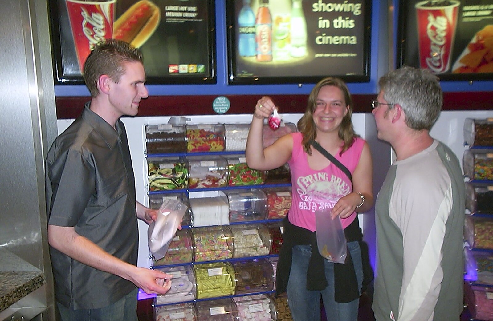 At the cinema, Jess chooses some sweets from Mother and Mike Visit, Aldringham, Suffolk - 26th May 2004