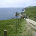 Walking back on the steep cliff path, Corfe Castle Camping, Corfe, Dorset - 30th May 2004