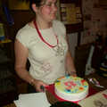 Claire with the cake, Andrey Leaves Trigenix, More Skelton Festival and a Transit of Venus, Cambridge and Diss - 4th June 2004