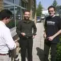 James, Craig and Richard Panton outside the office, A Transit of Venus and a Front Garden Barbeque, Brome - 11th June 2004