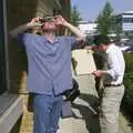 Luke looks up to the eclipse, A Transit of Venus and a Front Garden Barbeque, Brome - 11th June 2004