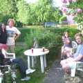 Jess, Jen, Wavy, Suey and Marc in the front garden, A Transit of Venus and a Front Garden Barbeque, Brome - 11th June 2004