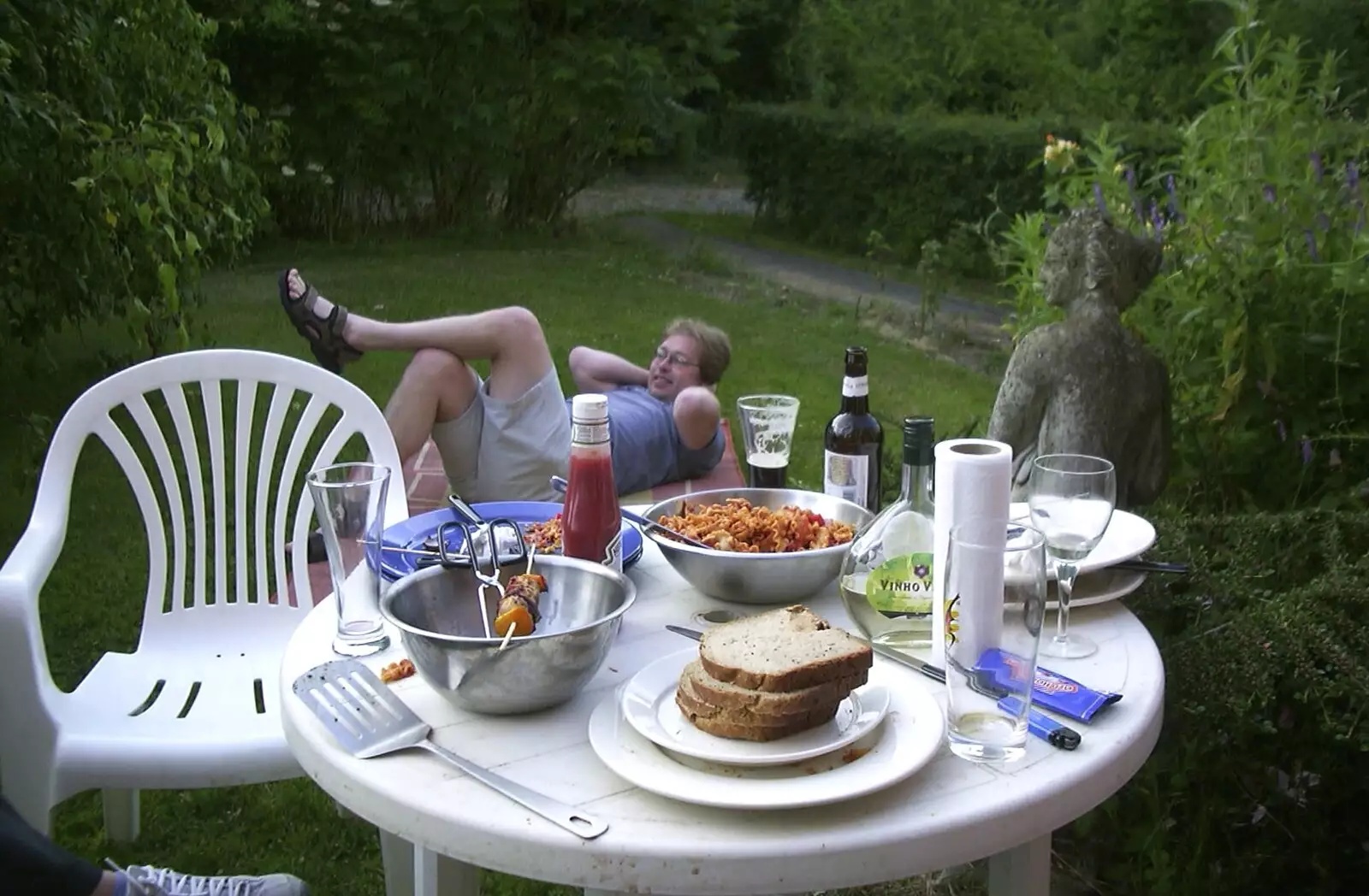 Marc is still on the lawn, from A Transit of Venus and a Front Garden Barbeque, Brome - 11th June 2004