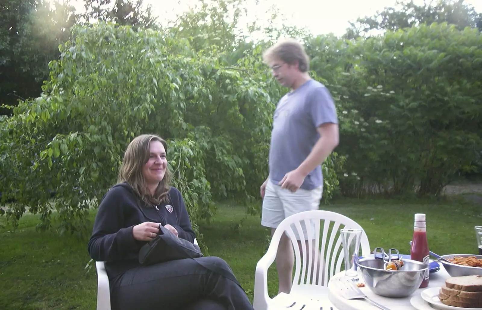 Jess and Marc, from A Transit of Venus and a Front Garden Barbeque, Brome - 11th June 2004