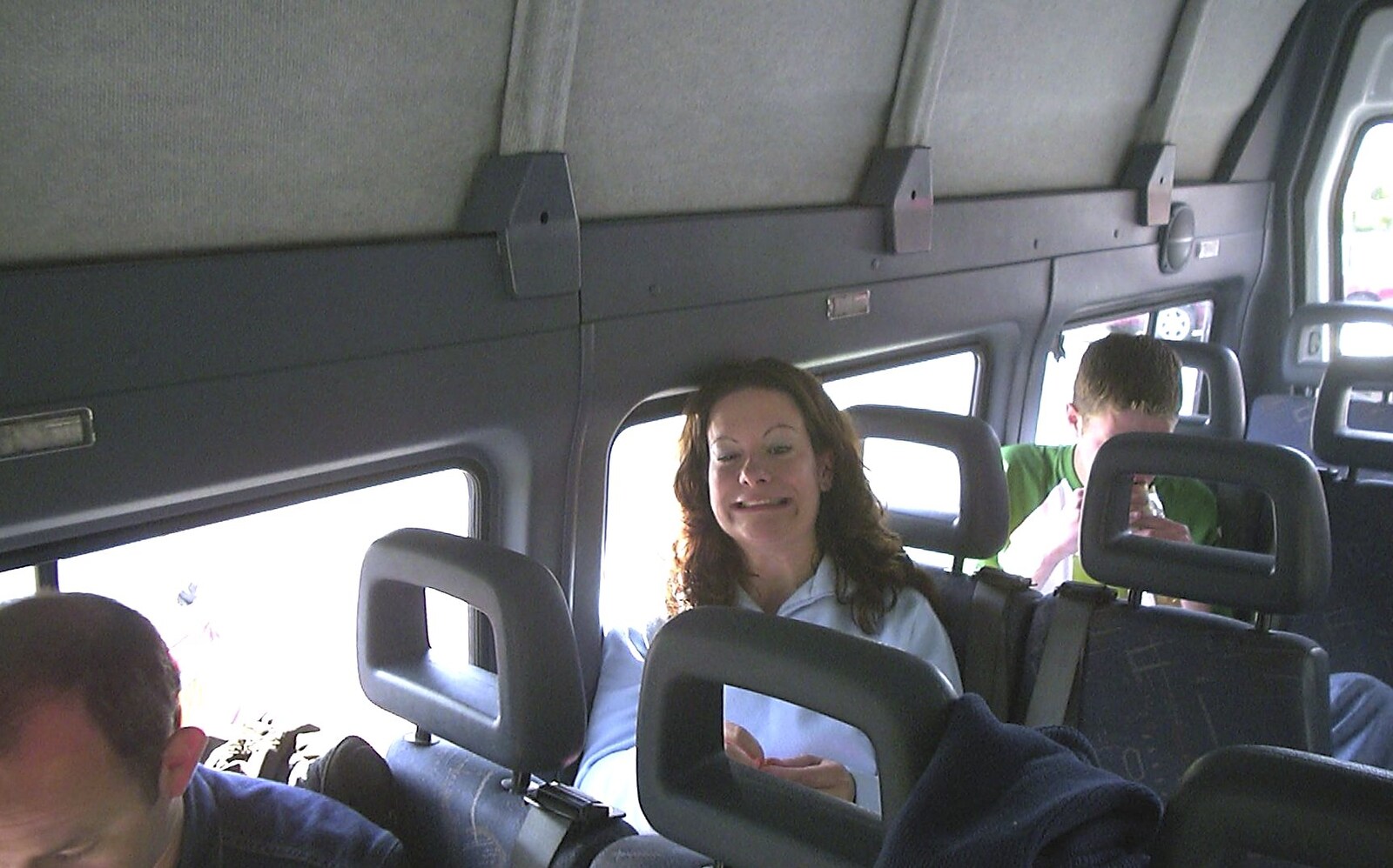 A Trip to Alton Towers, Staffordshire - 19th June 2004: Clare has a freak-out in the minibus