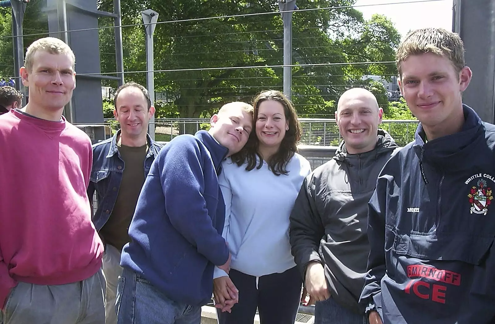 Posing for a photo outside Oblivion's drop-hole, from A Trip to Alton Towers, Staffordshire - 19th June 2004