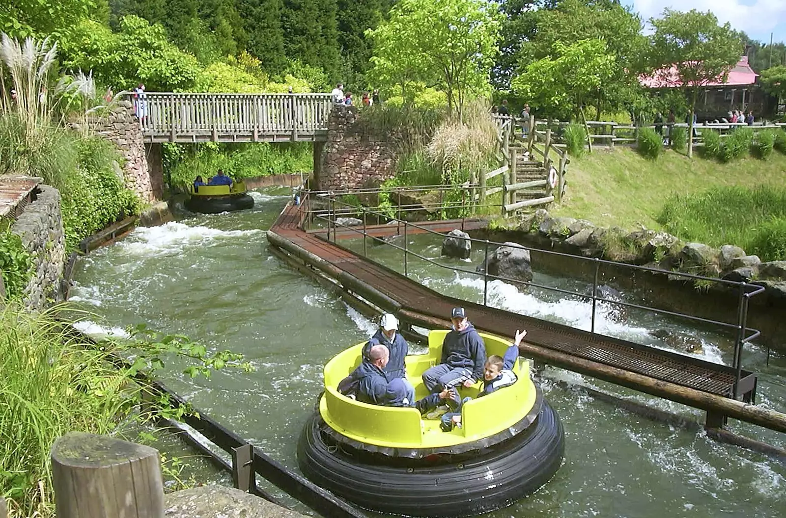 People on the log flume, from A Trip to Alton Towers, Staffordshire - 19th June 2004