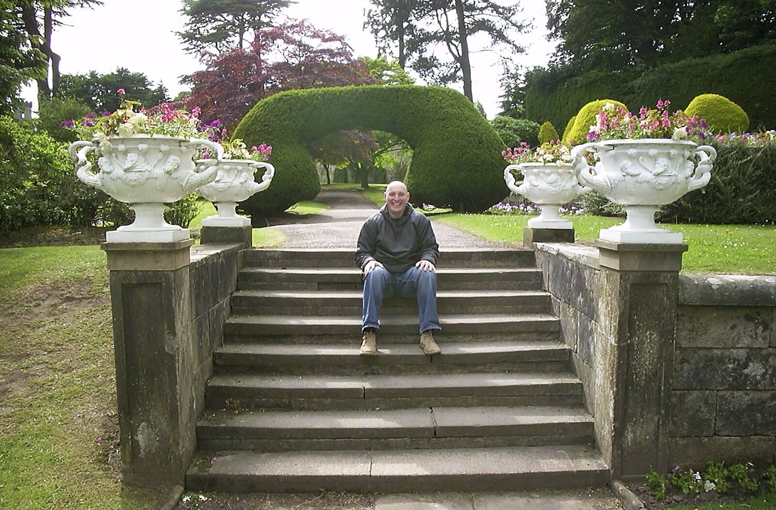Gov sits on some steps from A Trip to Alton Towers, Staffordshire - 19th June 2004