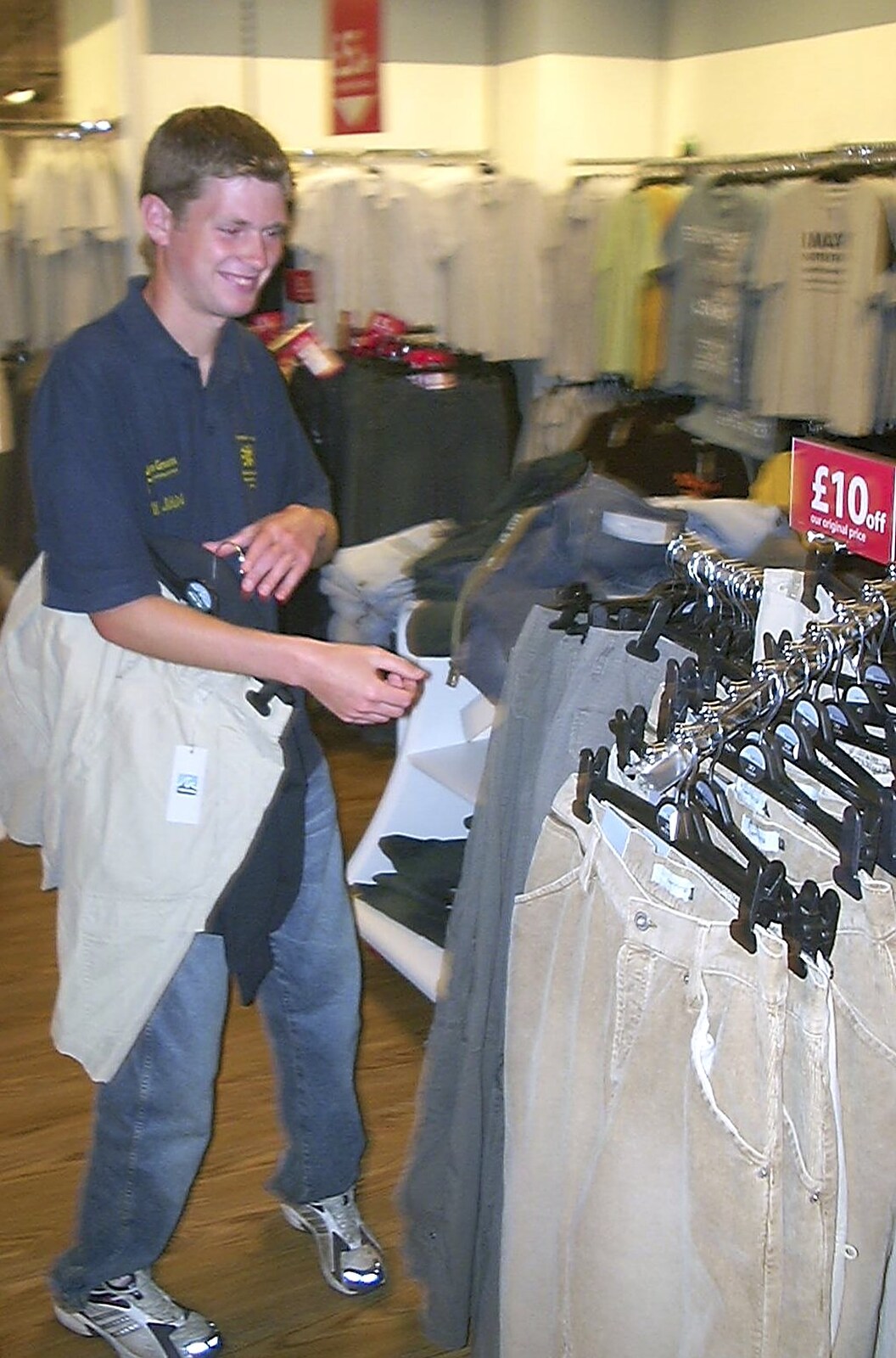 Phil checks out a sales-rack in Debenhams from Longview at the Waterfront, and a Trip to the Shops, Norwich, Norfolk - 27th June 2004