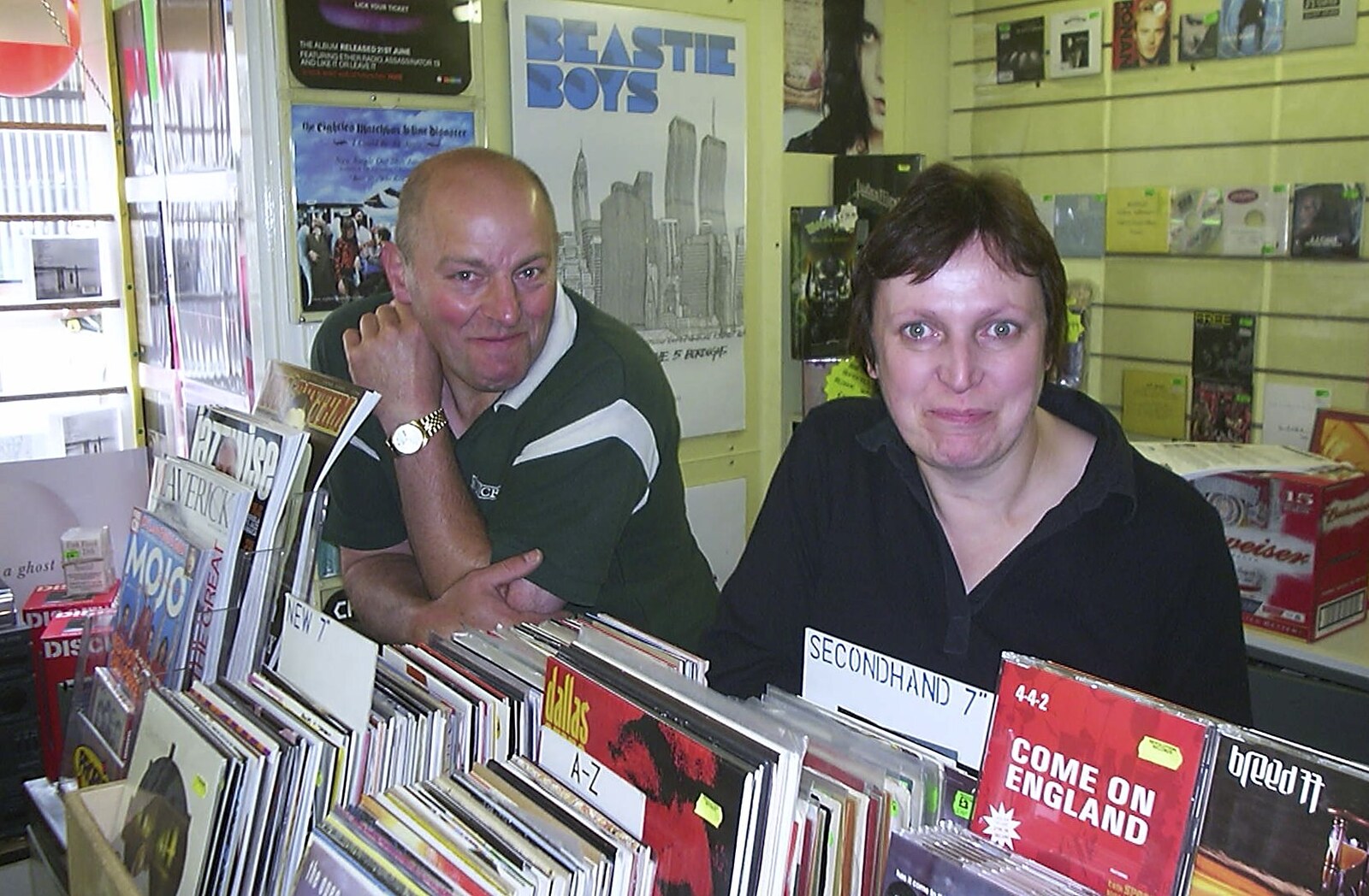 Wes and Hazel of Revs from Longview play Revolution Records, Diss, Norfolk - 2nd July 2004