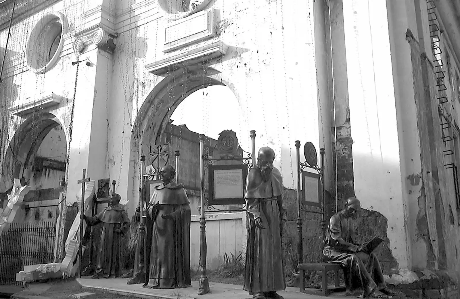 A collection of statues on a street corner, from A Postcard From Manila: a Working Trip, Philippines - 9th July 2004