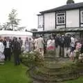 Weddings guests mingle in the garden, The BBs do a Wedding Gig and the BSCC go Sheep Rustling, Gislingham and Redgrave, Suffolk - 10th July 2004