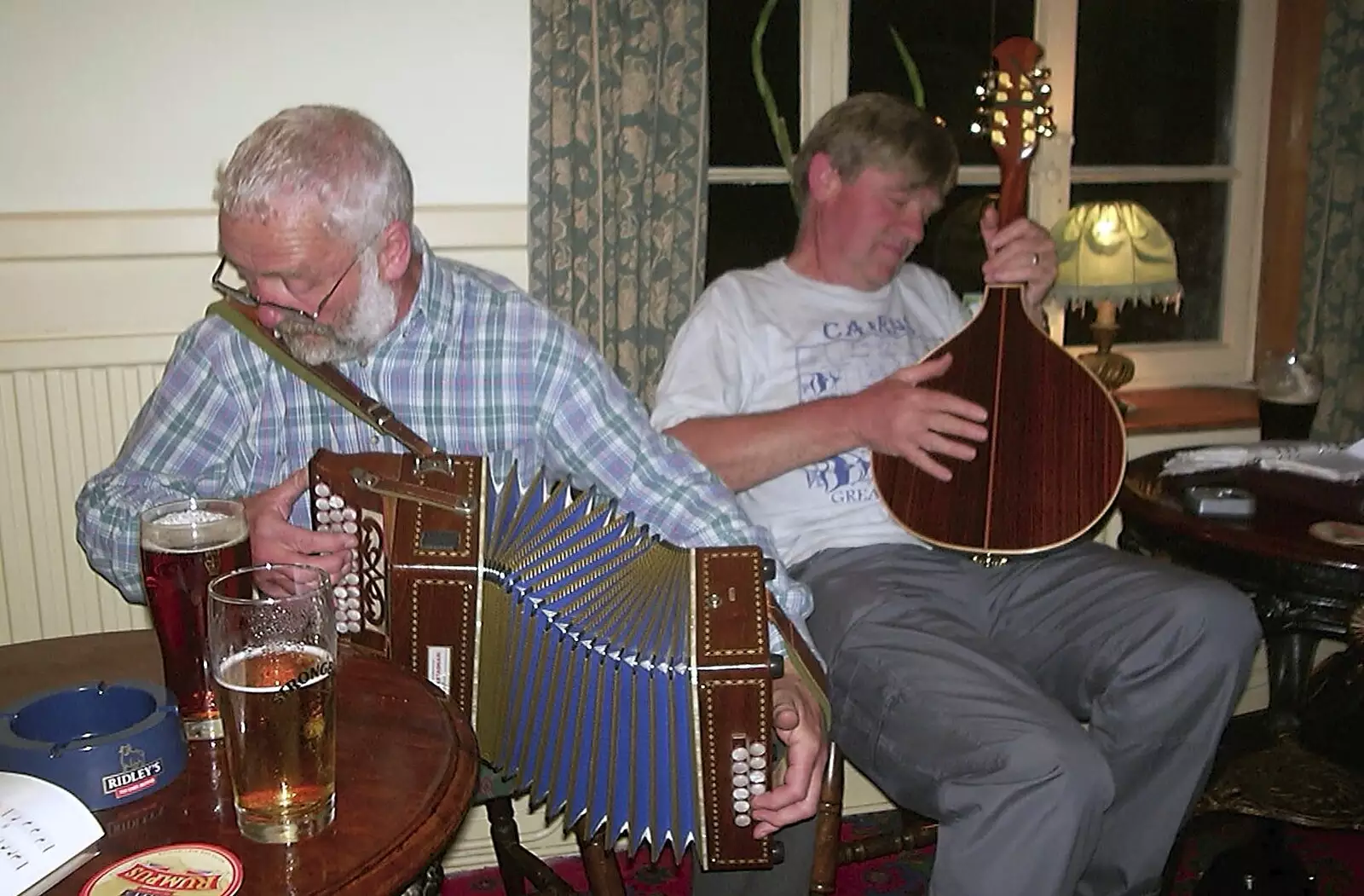 Another accordion player, from The BBs do a Wedding Gig and the BSCC go Sheep Rustling, Gislingham and Redgrave, Suffolk - 10th July 2004