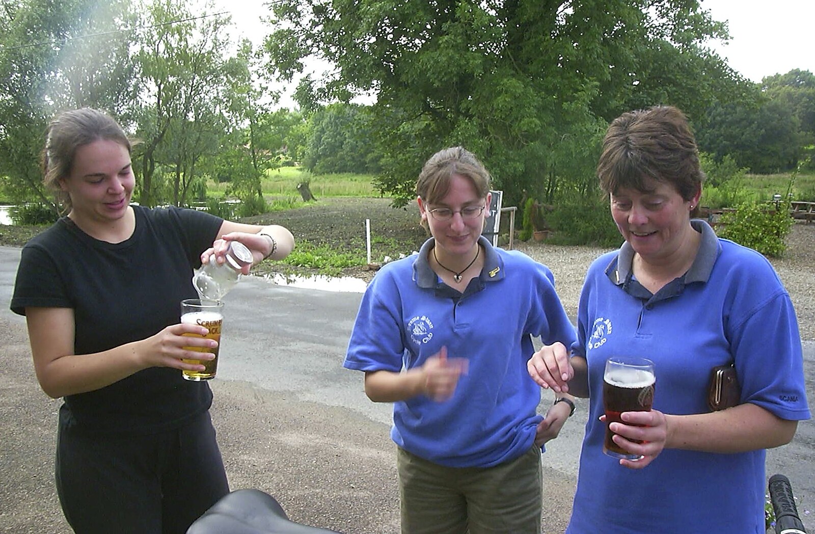 Jen tops up with an extra half from The BSCC Annual Sponsored Bike Ride, The Cottage, Thorpe St. Andrew, Norwich  - 18th July 2004