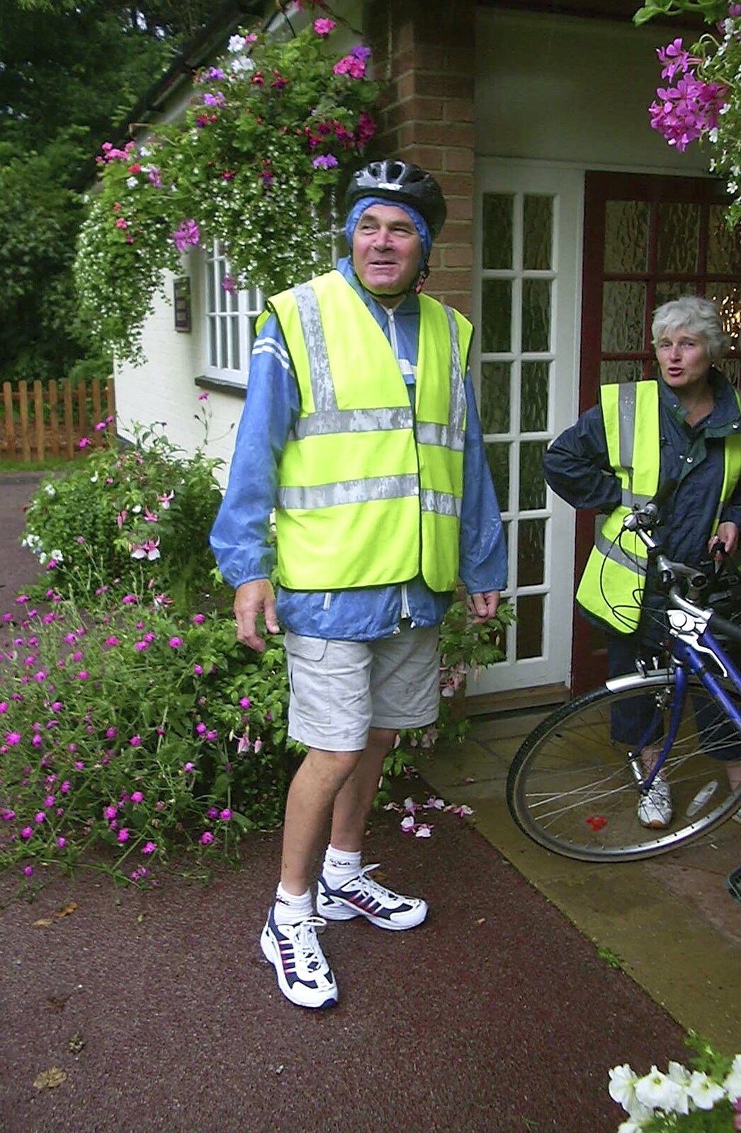 Alan is prepared for a soaking from The BSCC Annual Sponsored Bike Ride, The Cottage, Thorpe St. Andrew, Norwich  - 18th July 2004