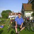 Nosher on a bench, The BSCC Annual Sponsored Bike Ride, The Cottage, Thorpe St. Andrew, Norwich  - 18th July 2004