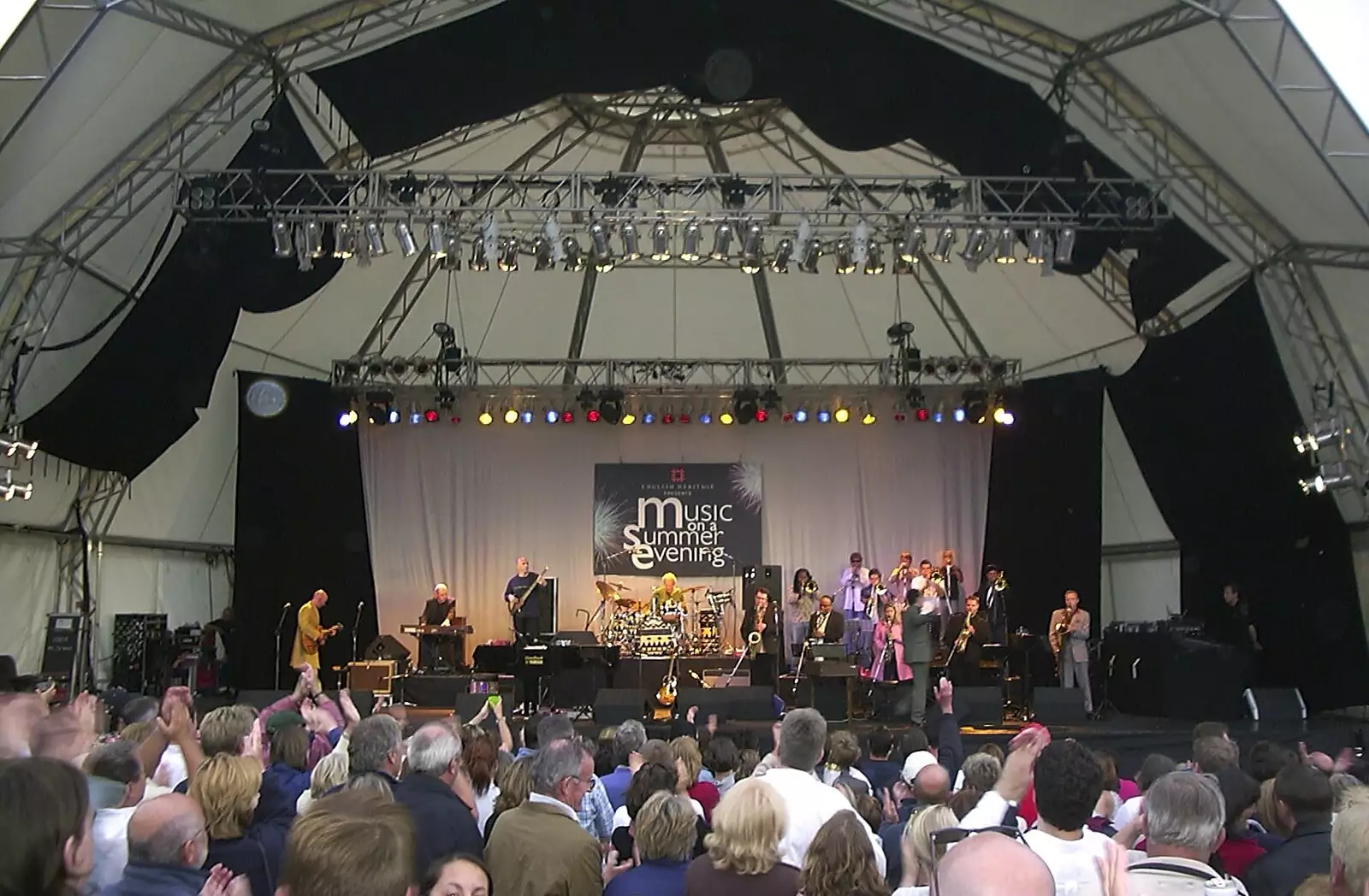 The band and its massive horn section, from 3G Lab at Jools Holland, Audley End, Saffron Walden, Essex - 25th July 2004