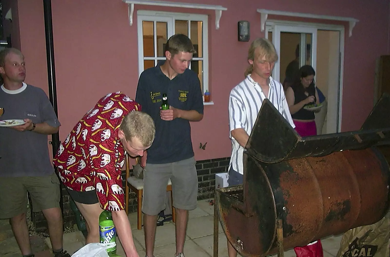 A barrel of barbeque, from The BSCC in Debenham, and Bill's Housewarming Barbie, Yaxley, Suffolk - 31st July 2004