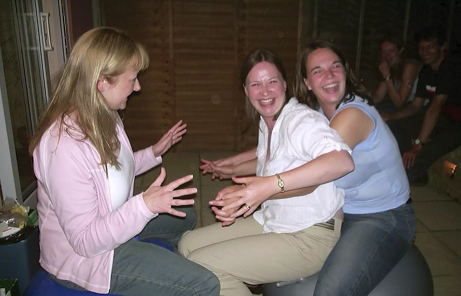 Caroline, Jackie and Jen, from The BSCC in Debenham, and Bill's Housewarming Barbie, Yaxley, Suffolk - 31st July 2004