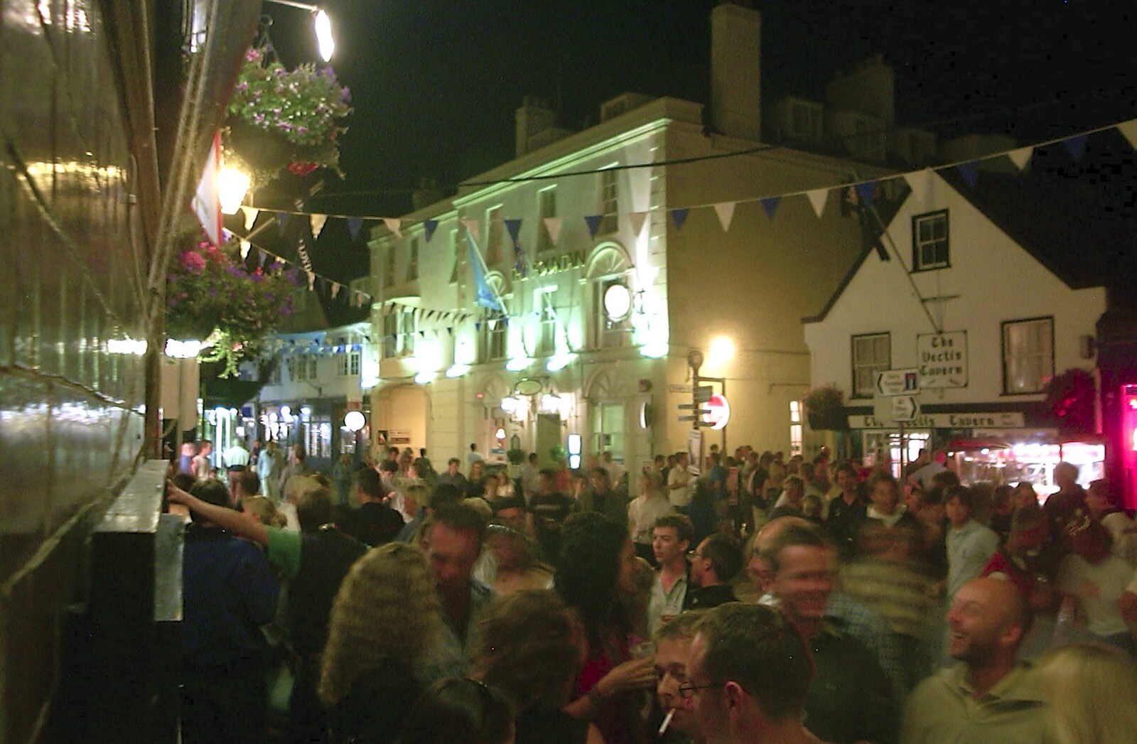 Revellers are out on the street from Cowes Weekend, Cowes, Isle of Wight - 7th August 2004