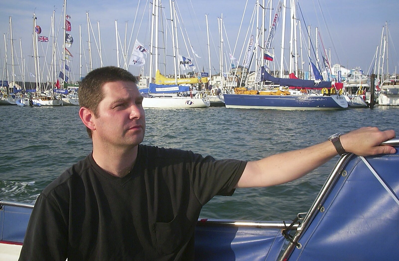Sean looks out from Cowes Weekend, Cowes, Isle of Wight - 7th August 2004