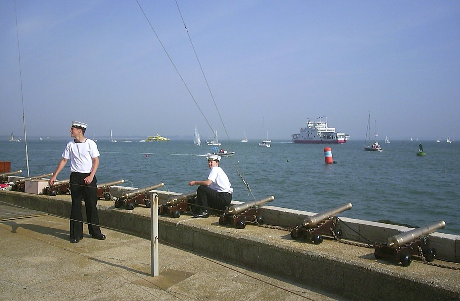Starting guns are prepared for the day from Cowes Weekend, Cowes, Isle of Wight - 7th August 2004