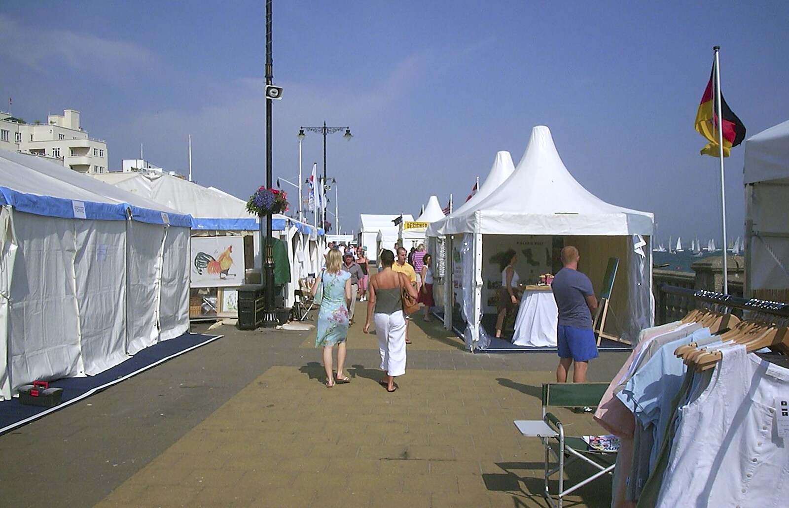Sponsors tents get ready for the day from Cowes Weekend, Cowes, Isle of Wight - 7th August 2004