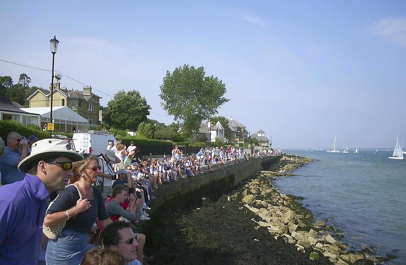 People line the waterfront from Cowes Weekend, Cowes, Isle of Wight - 7th August 2004