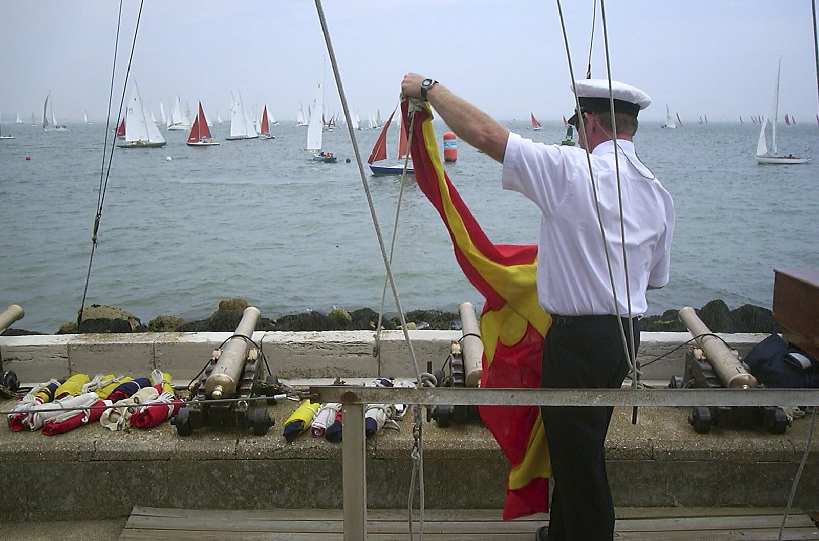 Pennants are unfurled from Cowes Weekend, Cowes, Isle of Wight - 7th August 2004