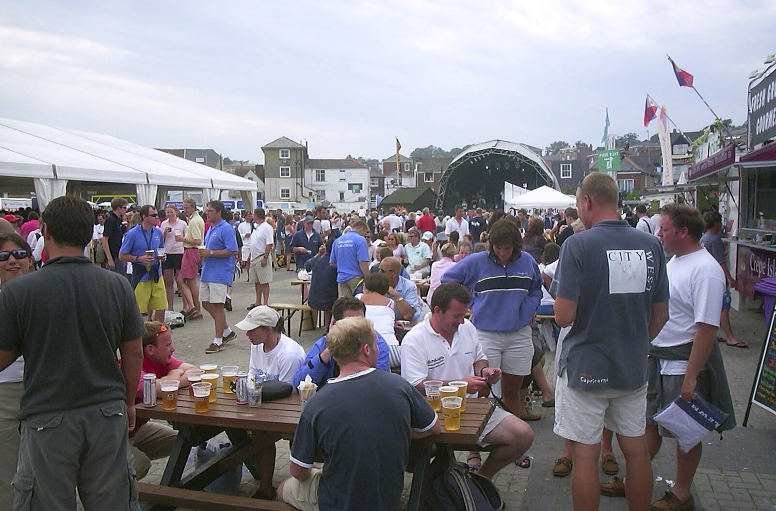 The post-race hangout from Cowes Weekend, Cowes, Isle of Wight - 7th August 2004