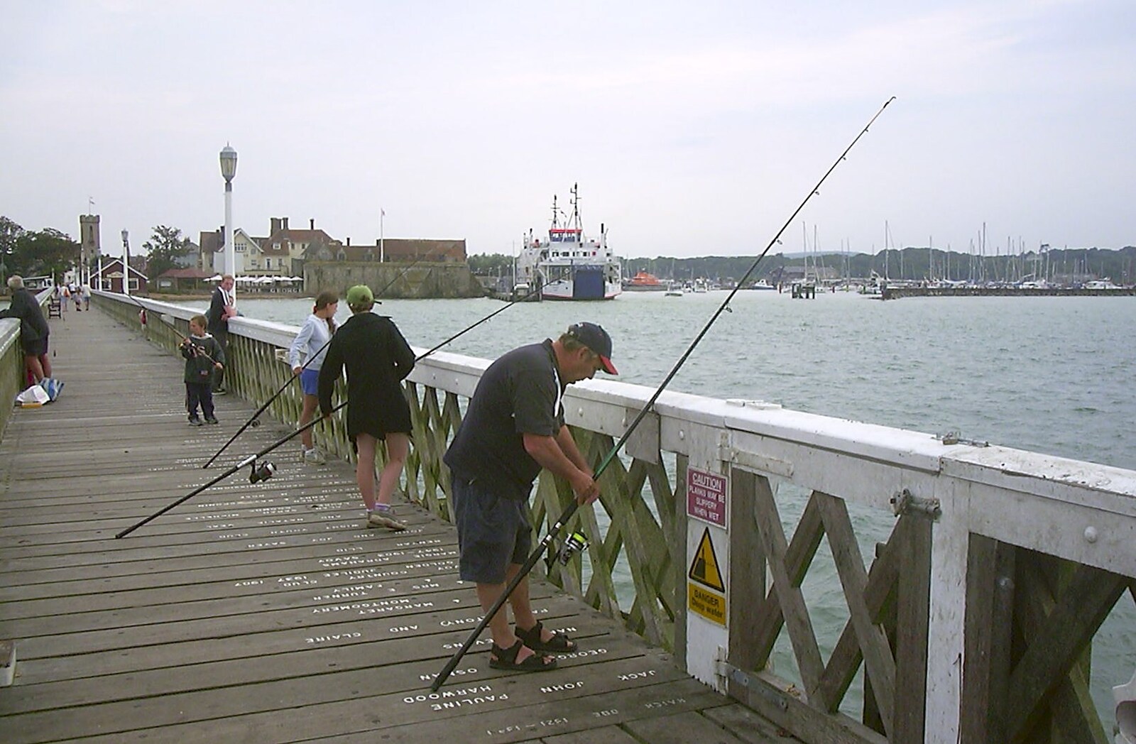 Fishermen do their thing from Cowes Weekend, Cowes, Isle of Wight - 7th August 2004