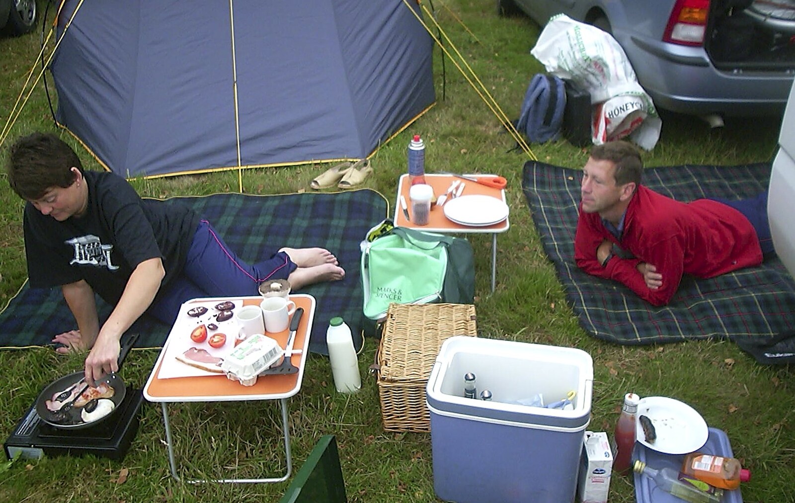 A BSCC Splinter Group Camping Trip, Shottisham, Suffolk - 13th August 2004: Apple peers over to check on the sausages
