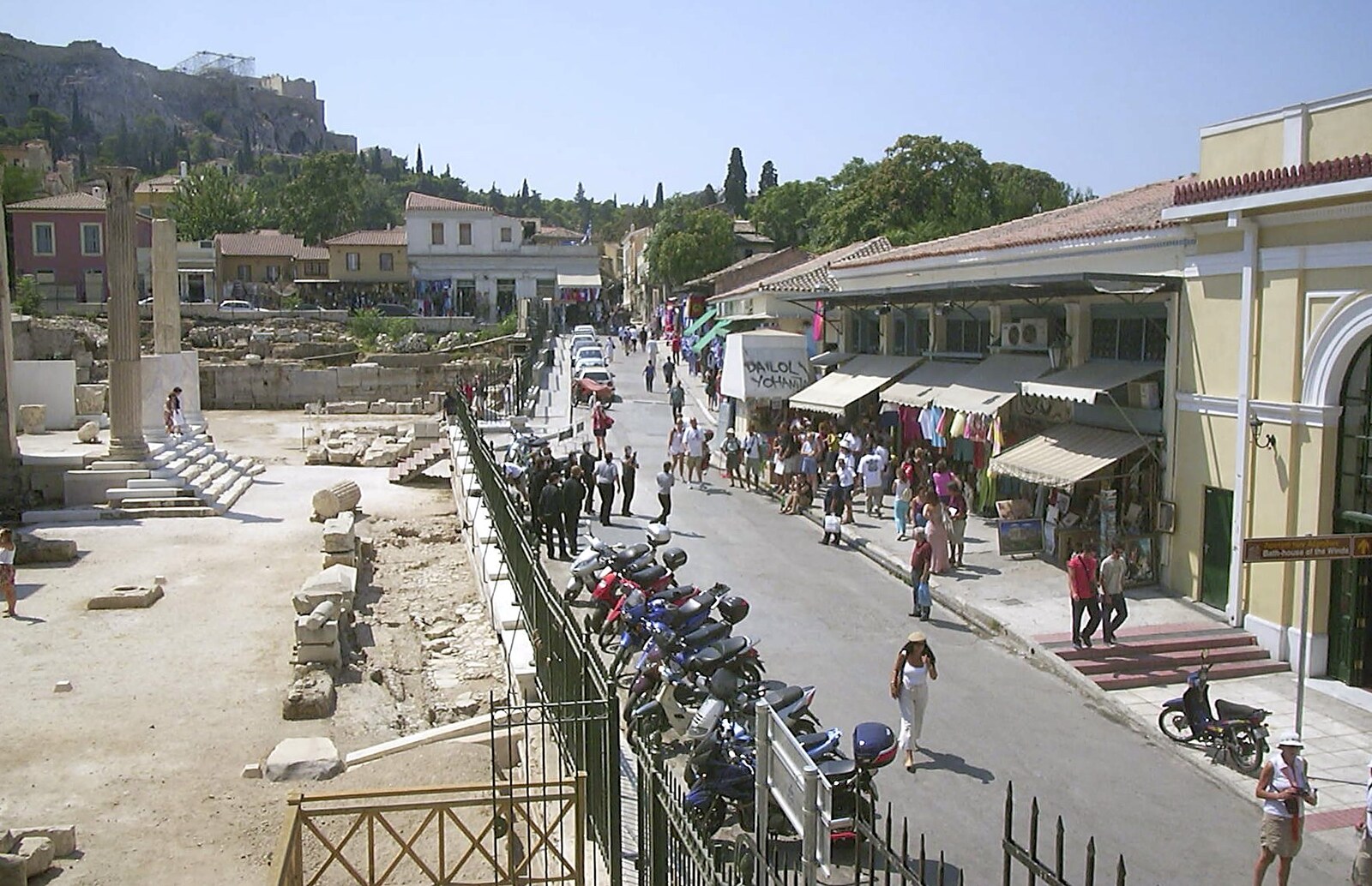 A Postcard From Athens: A Day Trip to the Olympics, Greece - 19th August 2004: Looking down on a busy street