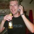 Andy's on the phone, Paul's Stag Night, Brome, Scole and Bressingham - Friday 20th August 2004