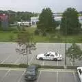 A state trooper scopes our hire car out, A Trip to Libertyville, Illinois, USA - 31st August 2004