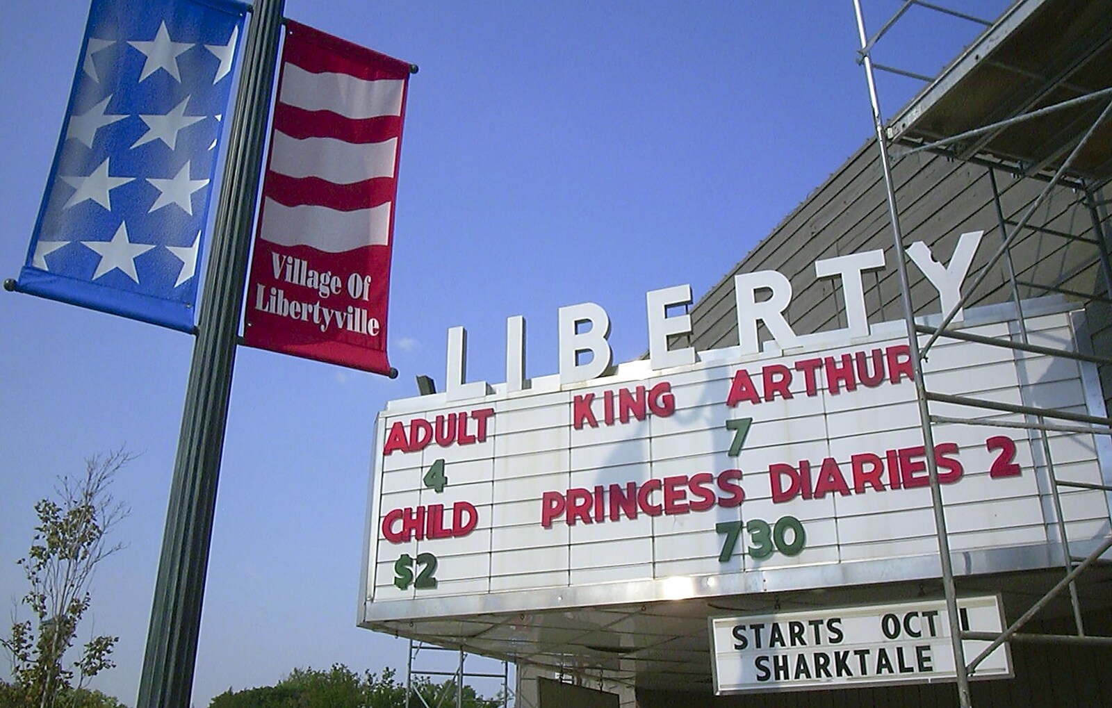 Another icon: an old-school cinema sign from A Trip to Libertyville, Illinois, USA - 31st August 2004
