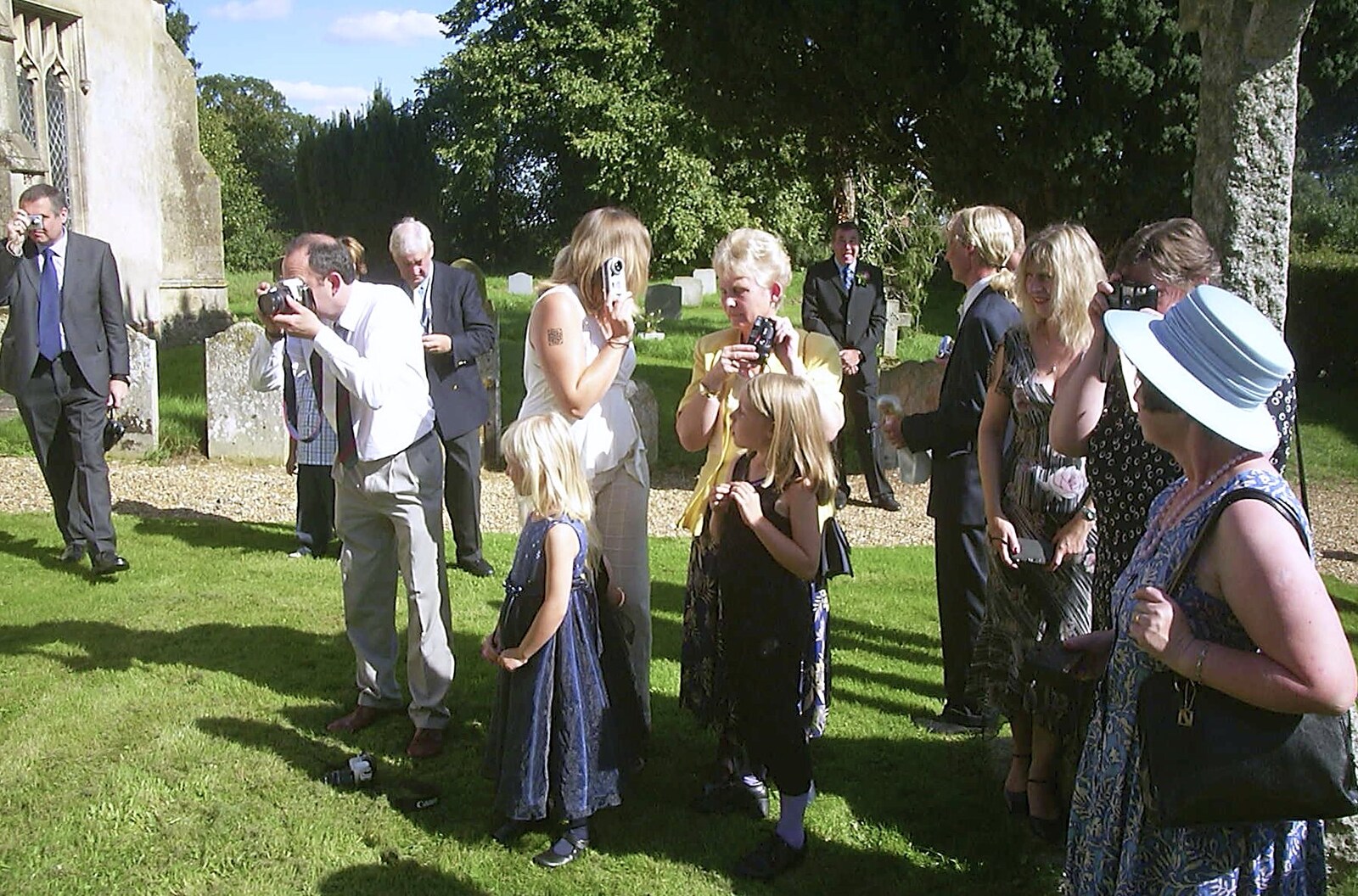 Milling crowds from Claire and Paul's Wedding and The BBs, Thrandeston and Brome, Suffolk - 4th September 2004