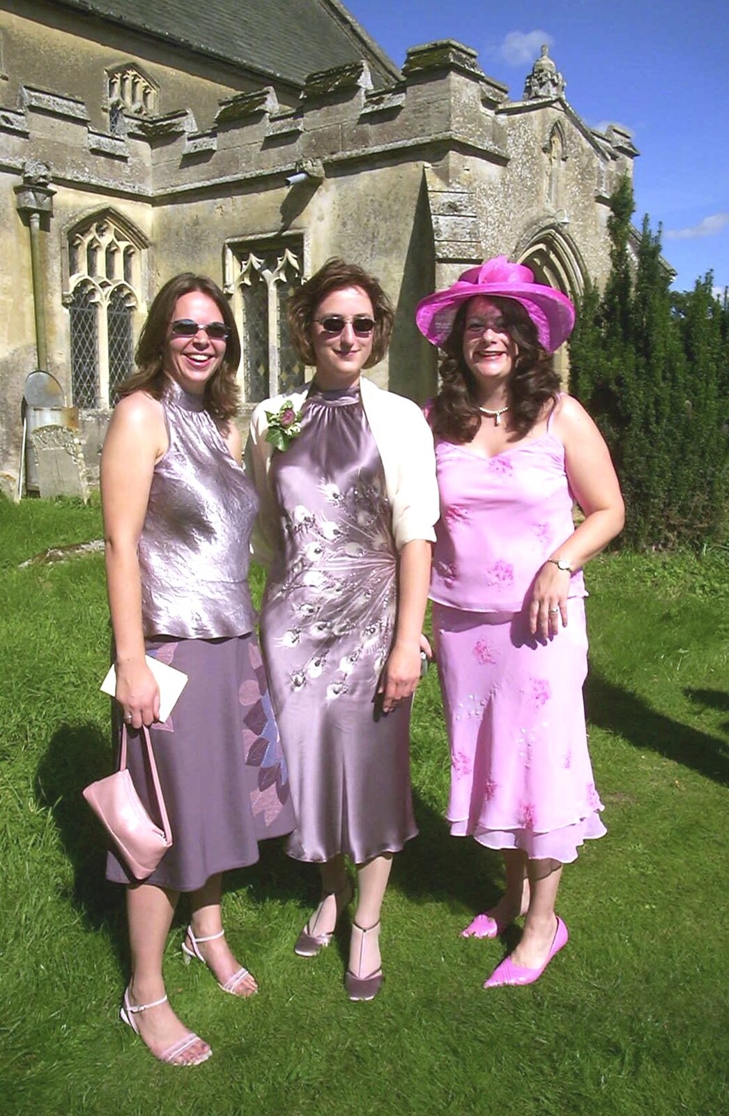 Jen, Suey and Clare from Claire and Paul's Wedding and The BBs, Thrandeston and Brome, Suffolk - 4th September 2004