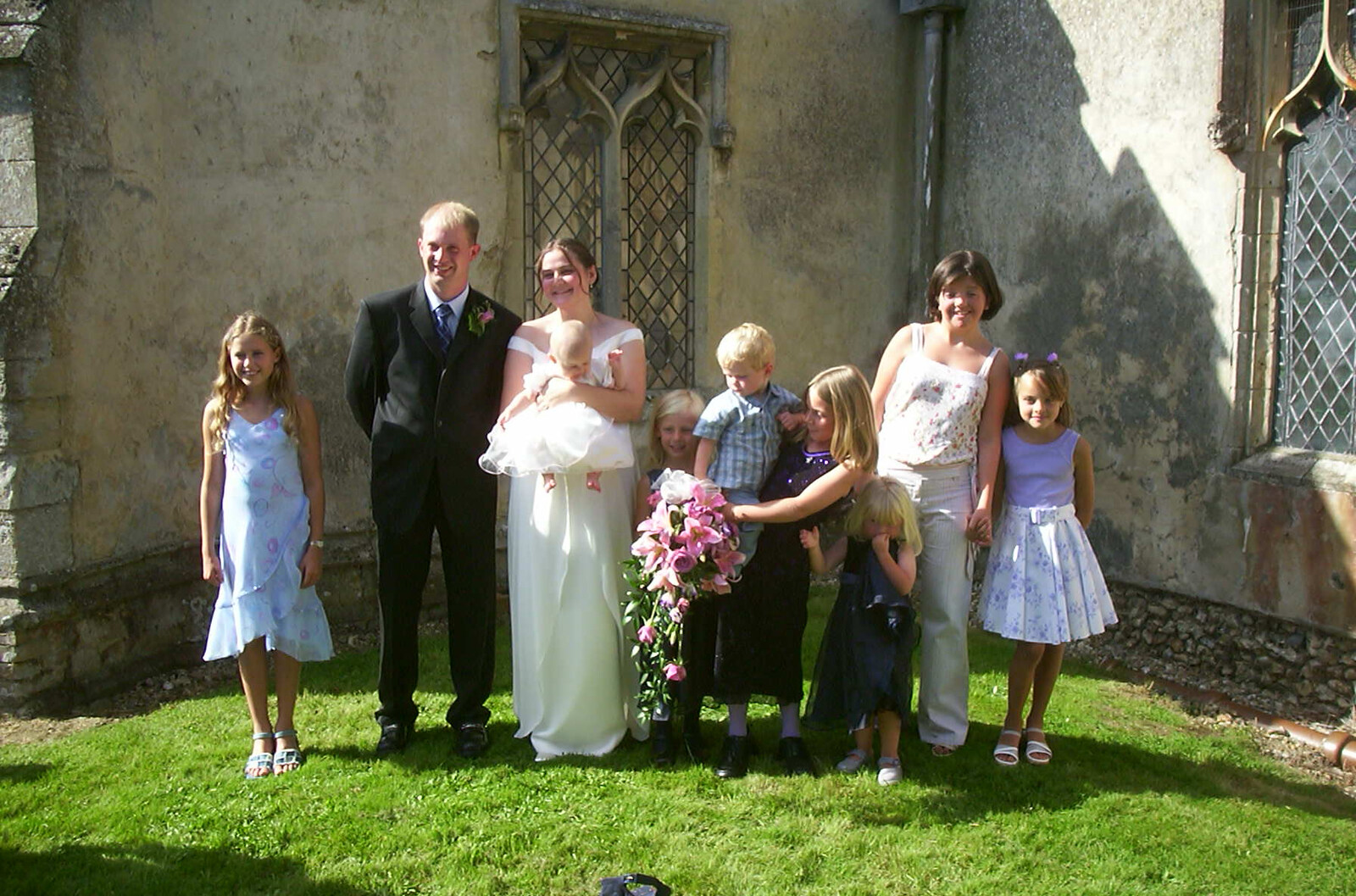 Another group from Claire and Paul's Wedding and The BBs, Thrandeston and Brome, Suffolk - 4th September 2004