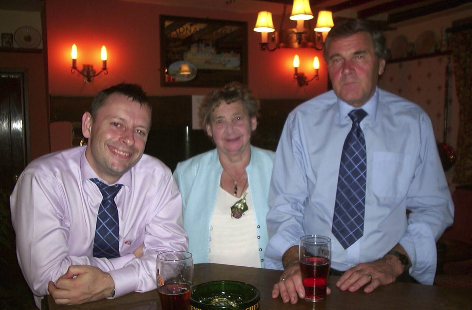 Ian, Nanna and Alan from Claire and Paul's Wedding and The BBs, Thrandeston and Brome, Suffolk - 4th September 2004
